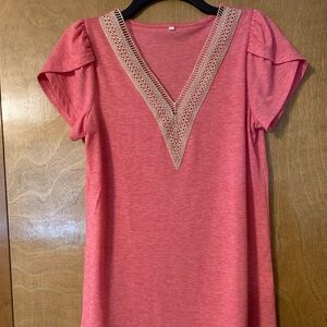 Ladies Short Sleeve Pink Shirt Bought from Amazon so doesn’t have a brand